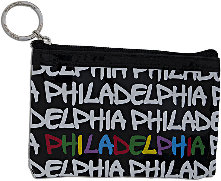 Small Rectangle Purse Philadelphia Black White Multi