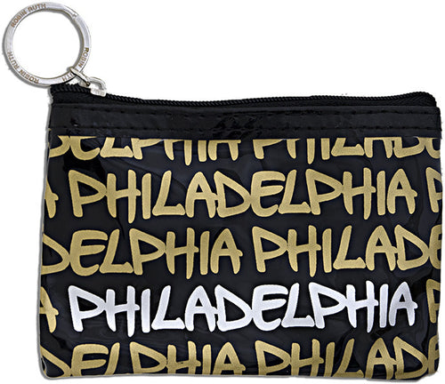 Small Rectangle Purse Philadelphia Black White Gold