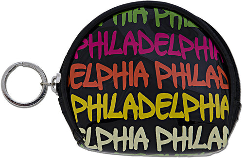 Small Round Purse Philadelphia Black Rainbow