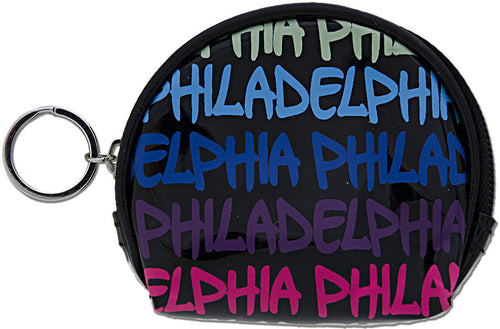 Small Round Purse Philadelphia Black Blue Purple
