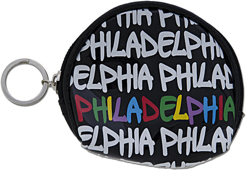 Small Round Purse Philadelphia Black White Multi