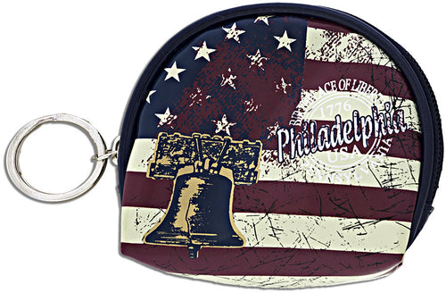 Small Round Purse Philadelphia USA Flag