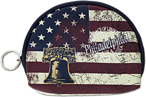 Large Round Purse Philadelphia USA Flag