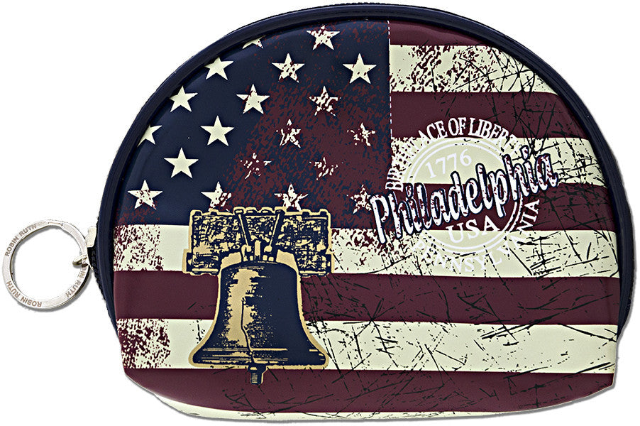 Large Round Purse Philadelphia USA Flag