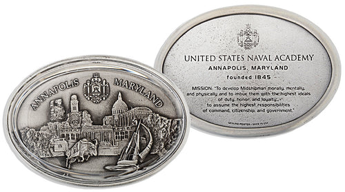 PWNA3 Paperweight - Pewter and Glass US Naval Academy
