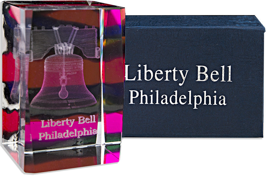 Crystal Cube Liberty Bell Philadelphia RAINBOW BACK