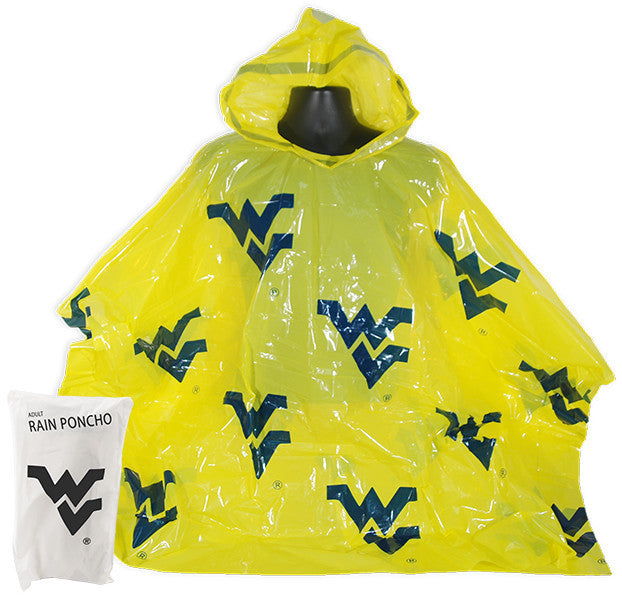 Rain Poncho - Yellow - West Virginia University
