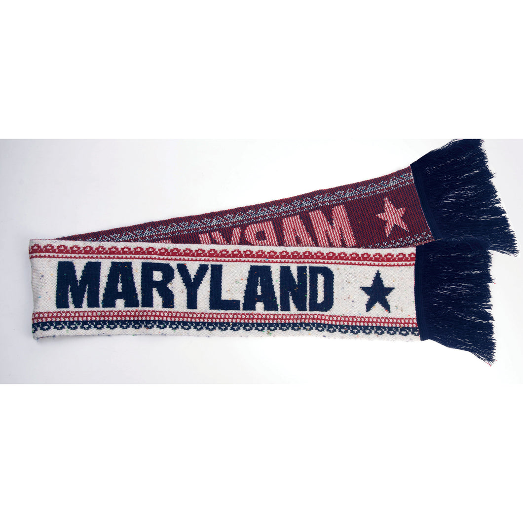 Scarf - Winter - Maryland White / Red / Navy