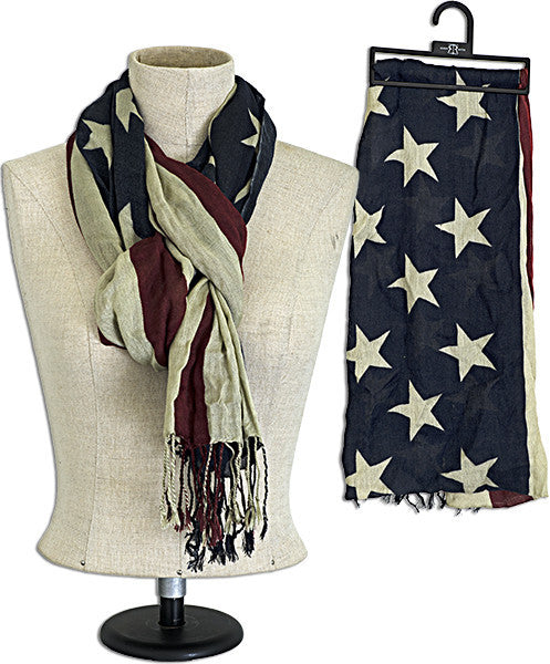 Scarf - Viscose Silk-Like USA FLAG