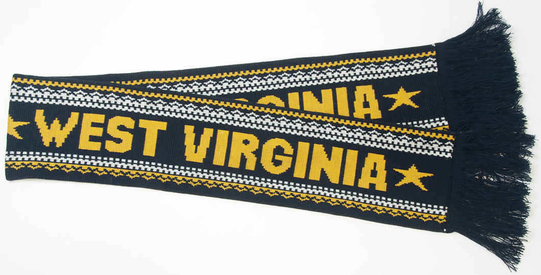 Scarf - Winter - West Virginia Navy / Gold / White