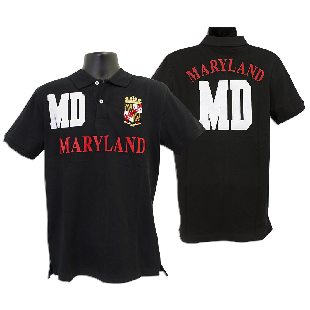 SHMD02B Polo Shirt Maryland Shield BLACK