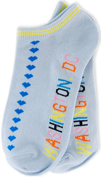 Short Heart Socks - Washington DC Light Blue