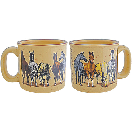 SMMD3 Soup Mug Speckled Tan Maryland Horses
