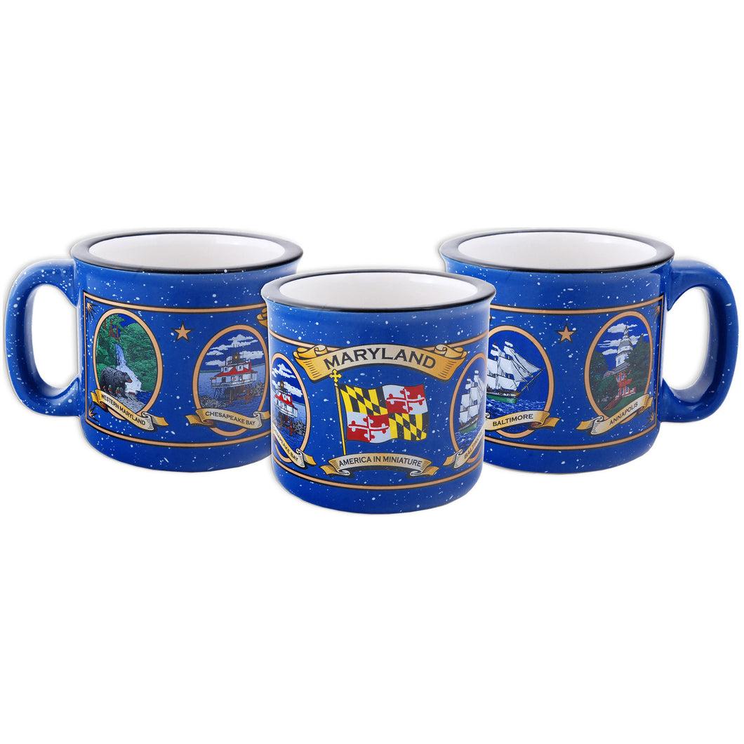 SMMD4 Campfire Mug Blue Maryland Ovals