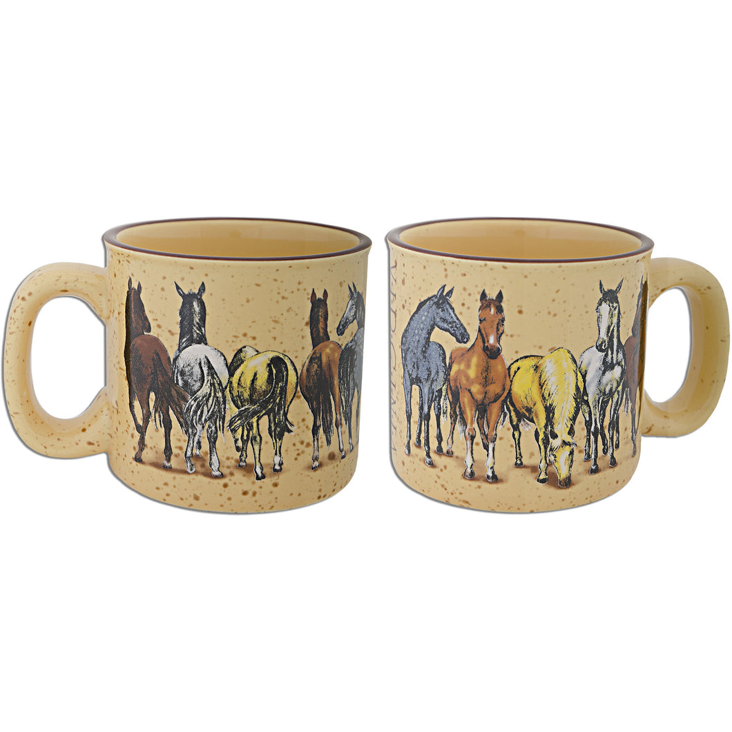 SMVA3 Soup Mug Speckled Virginia Horses
