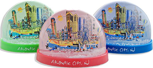 Snow Globe Atlantic City Cartoonscape Mix Souvenir