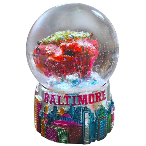 Water Globe Glass 65mm Baltimore Metallic Souvenir