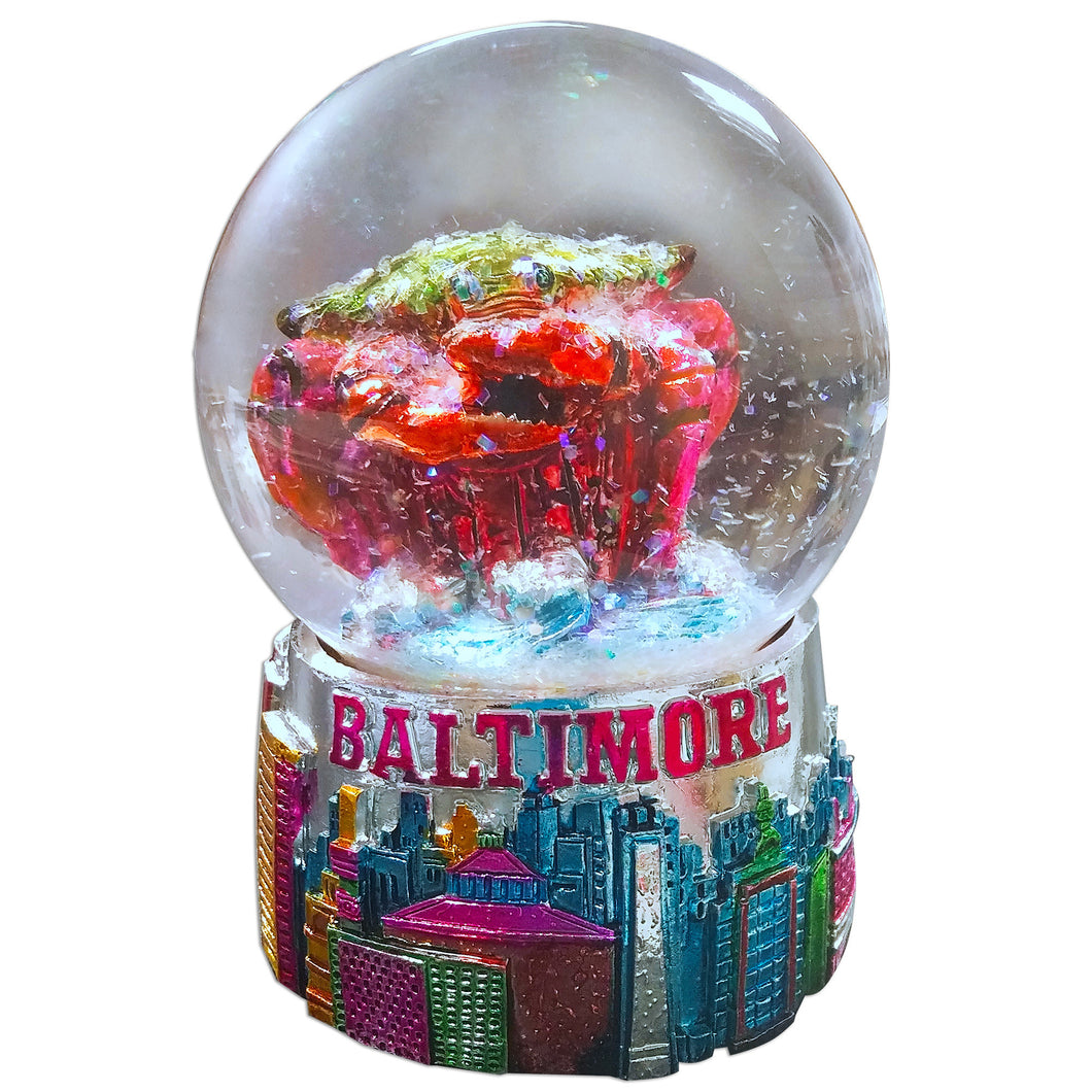 Water Globe Glass 65mm Baltimore Metallic Souvenir