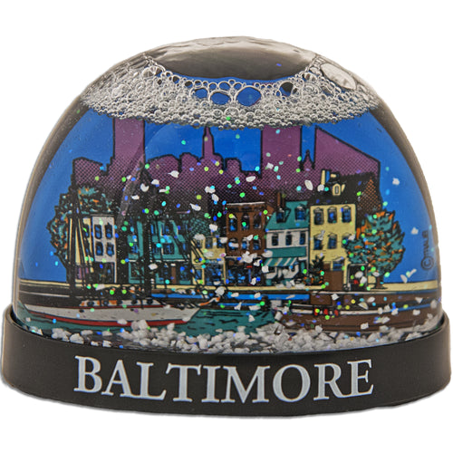 Snow Globe Black Baltimore Rowhouses Souvenir
