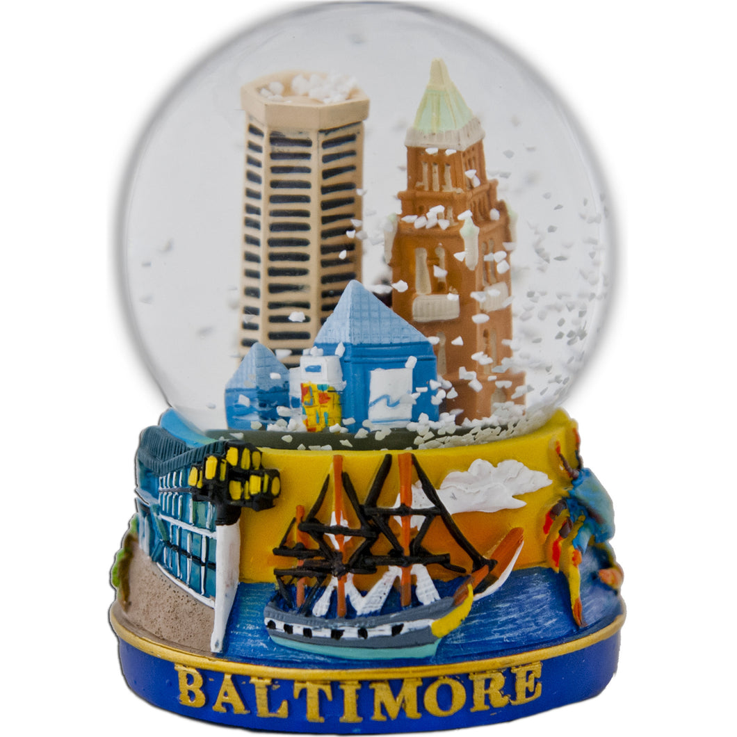 Water Globe Glass 65mm Baltimore Color Souvenir