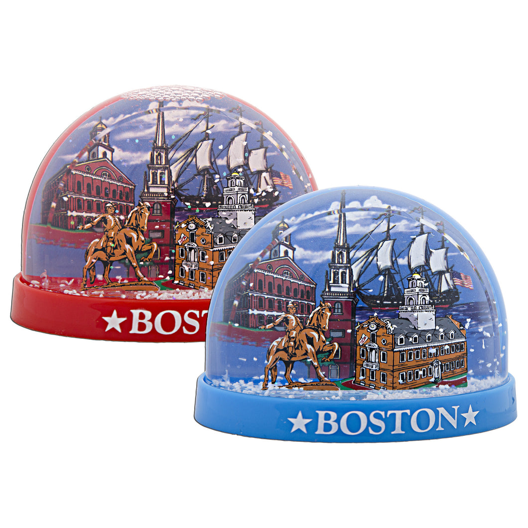 Snow Globe Boston Red Blue Mix Souvenir