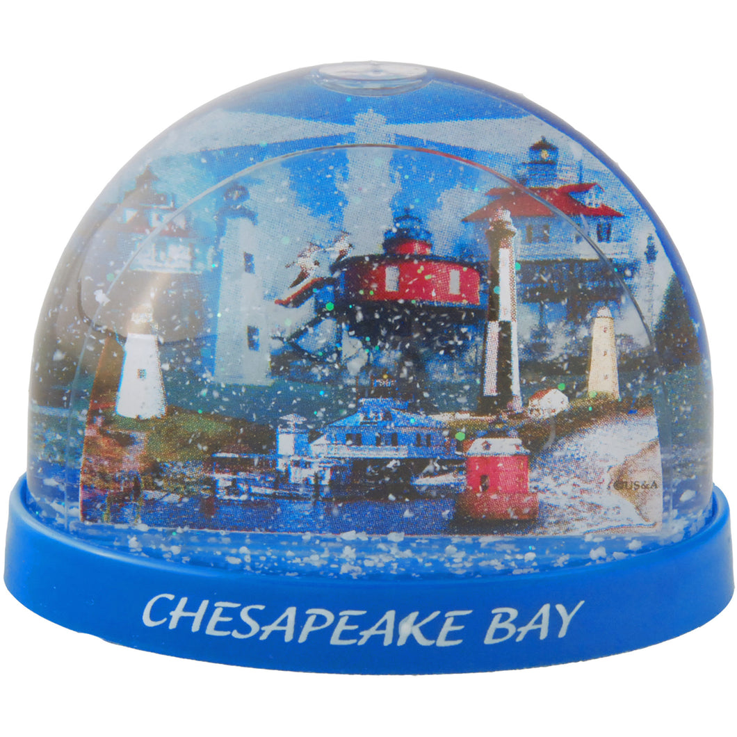 Snow Globe Blue Lights of the Chesapeake Souvenir
