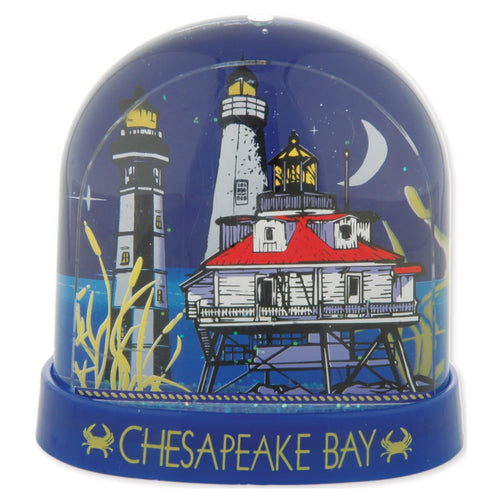 Snow Globe Tall Chesapeake Bay at Night Souvenir