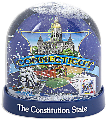 Snow Dome Tall Connecticut Montage Souvenir