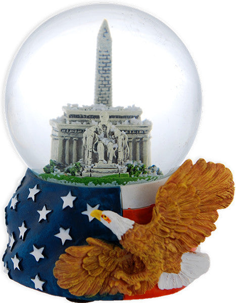 Water Globe Glass 65mm DC Lincoln Memorial Souvenir