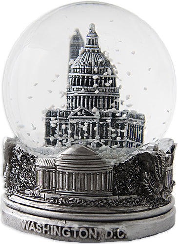 Water Globe Glass 65mm Washington DC Pewter Souvenir