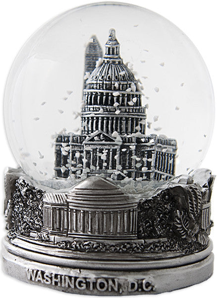 Water Globe Glass 65mm Washington DC Pewter Souvenir