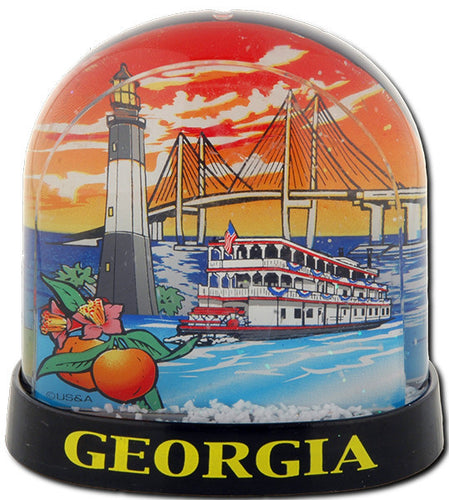 Snow Dome Tall Georgia Montage Souvenir