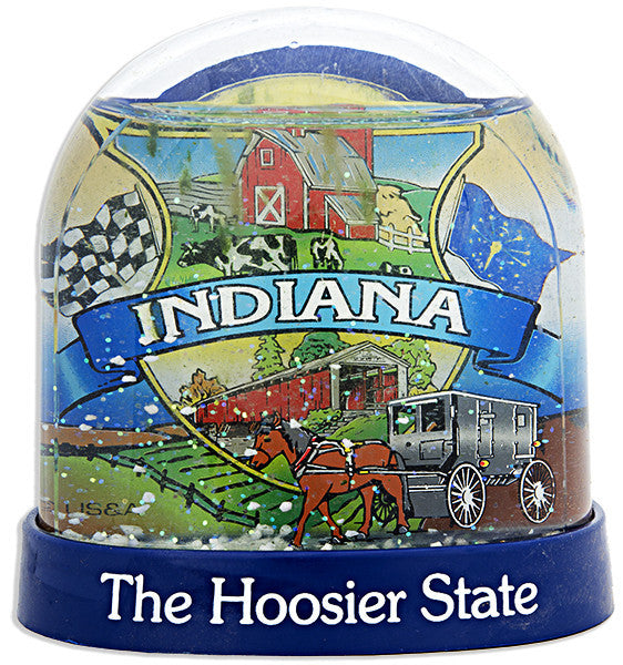 Snow Dome Tall Indiana Montage Souvenir