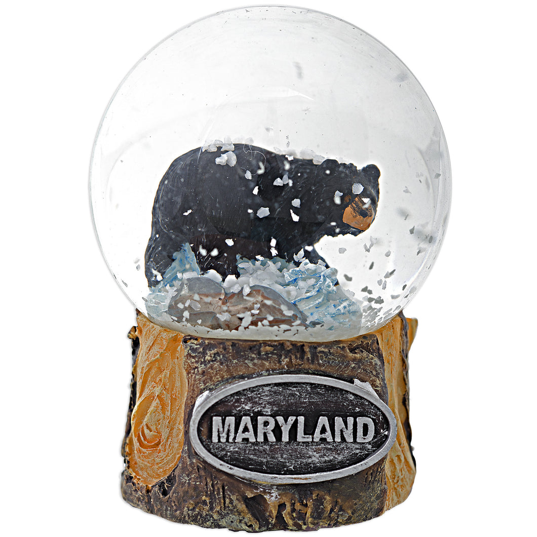 Water Globe 45mm Glass Bear Maryland Souvenir