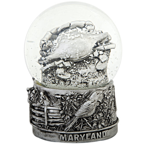 Water Globe Glass 65mm Maryland Pewter Souvenir