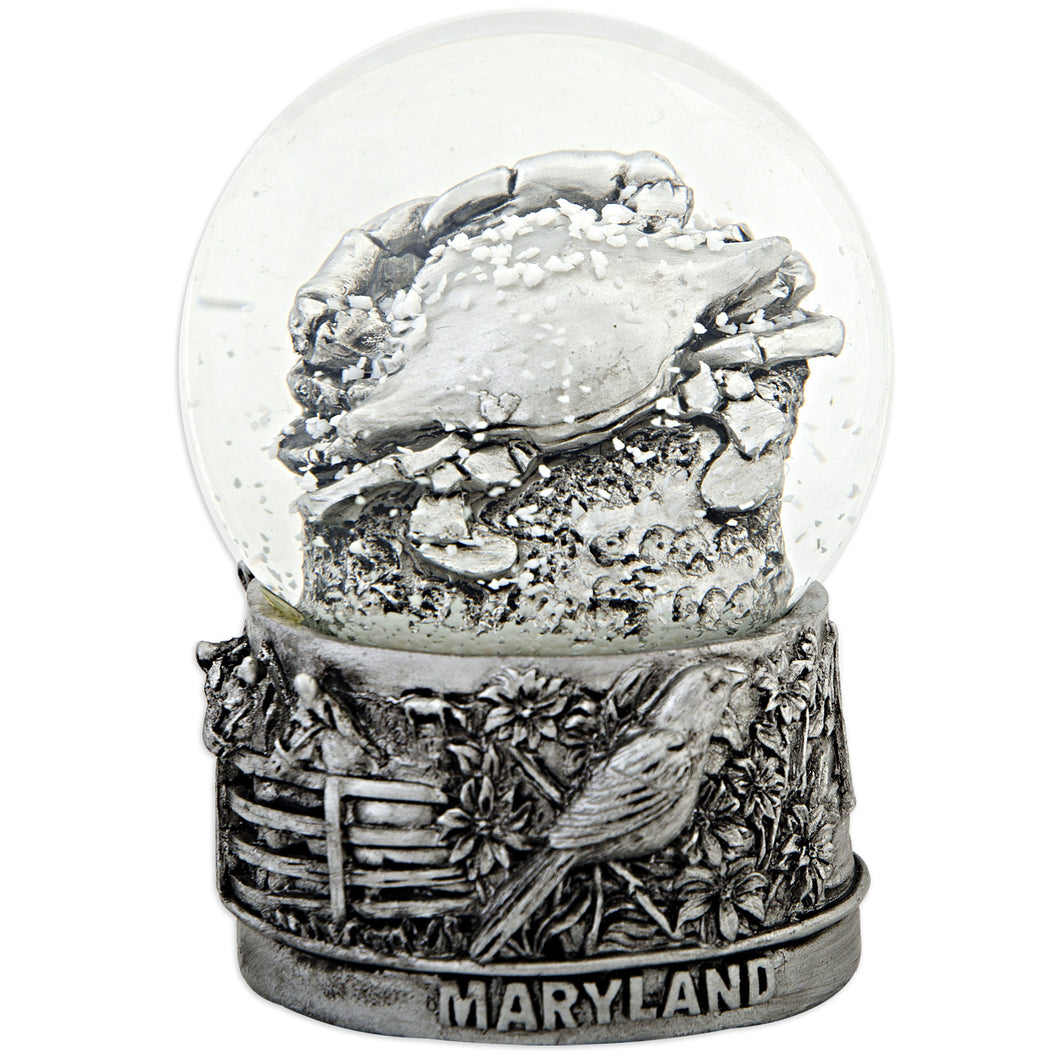 Water Globe Glass 65mm Maryland Pewter Souvenir