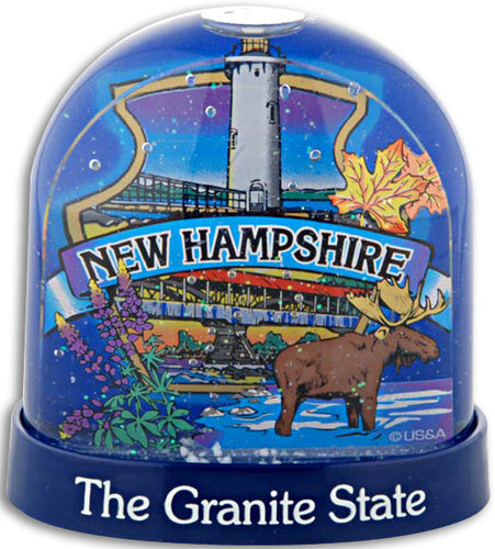 Snow Dome Tall New Hampshire Montage Souvenir