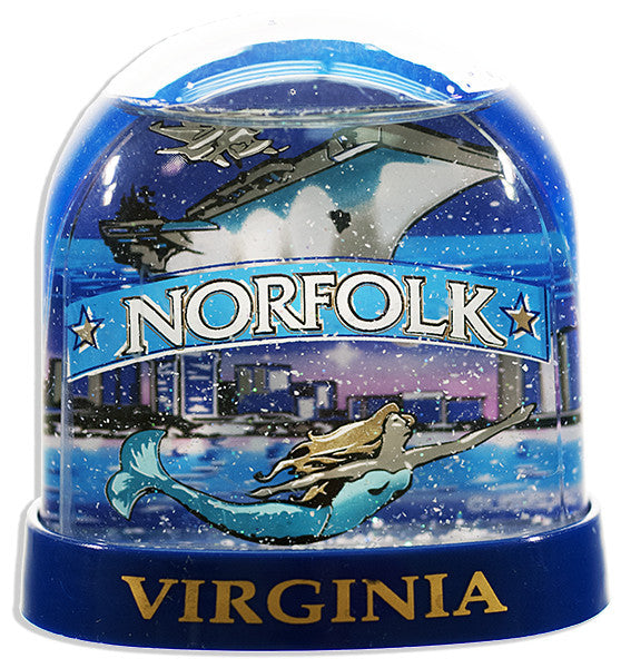 Snow Dome Tall Norfolk Virginia Souvenir