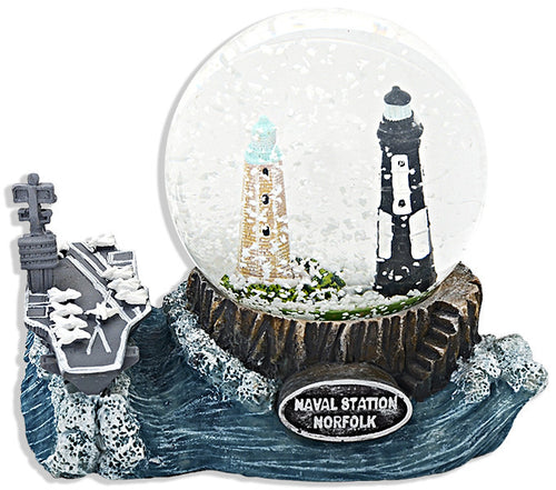 Snowith Globe Statue Carrier with Lighthouses Norfolk Souvenir