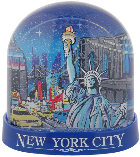 Snow Dome Tall New York City at Night Souvenir