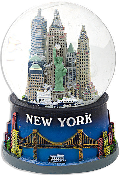 Water Globe 65mm Glass New York Skyline Souvenir