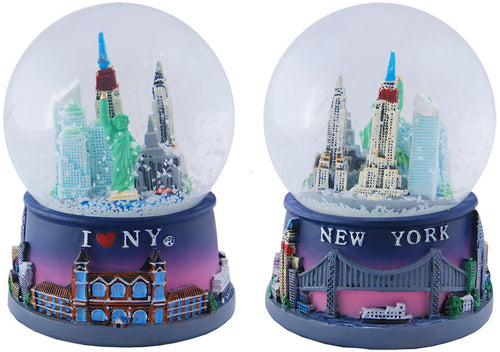 Water Globe 65mm Glass NY Skyline Souvenir