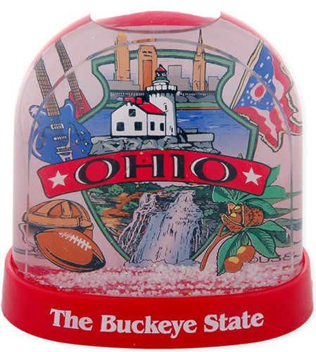Snow Dome Tall Ohio Montage Souvenir