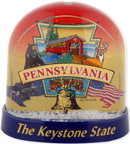 Snow Dome Tall Pennsylvania Keystone Souvenir