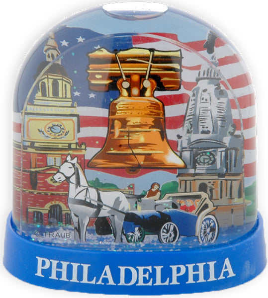 Snow Dome Tall Philadelphia Bell Banner Souvenir
