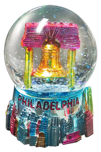 Water Globe Glass 65mm Philadelphia Metallic Souvenir