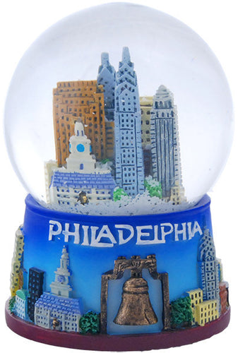 Water Globe Glass 65mm Philadelphia Skyline  Souvenir