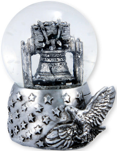 Water Globe Glass Philadlephia Liberty Bell Pewter  Souvenir