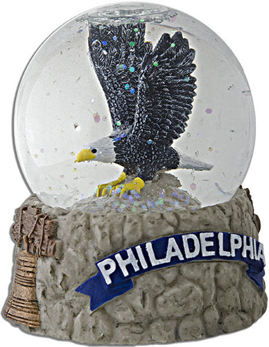 Water Globe Glass 65mm Philadelphia Eagle Souvenir