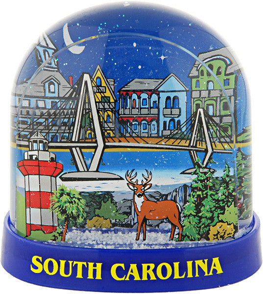 Snow Dome Tall South Carolina Montage Souvenir